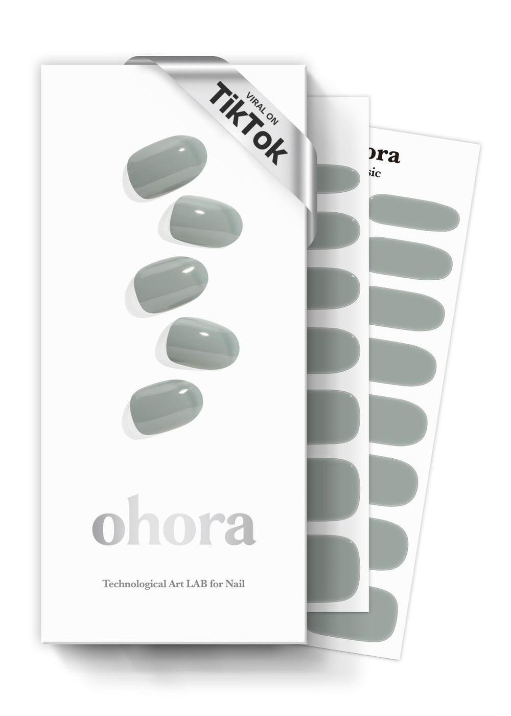 ohora semi cured gel nail strips Cream Fog packaging for at-home use