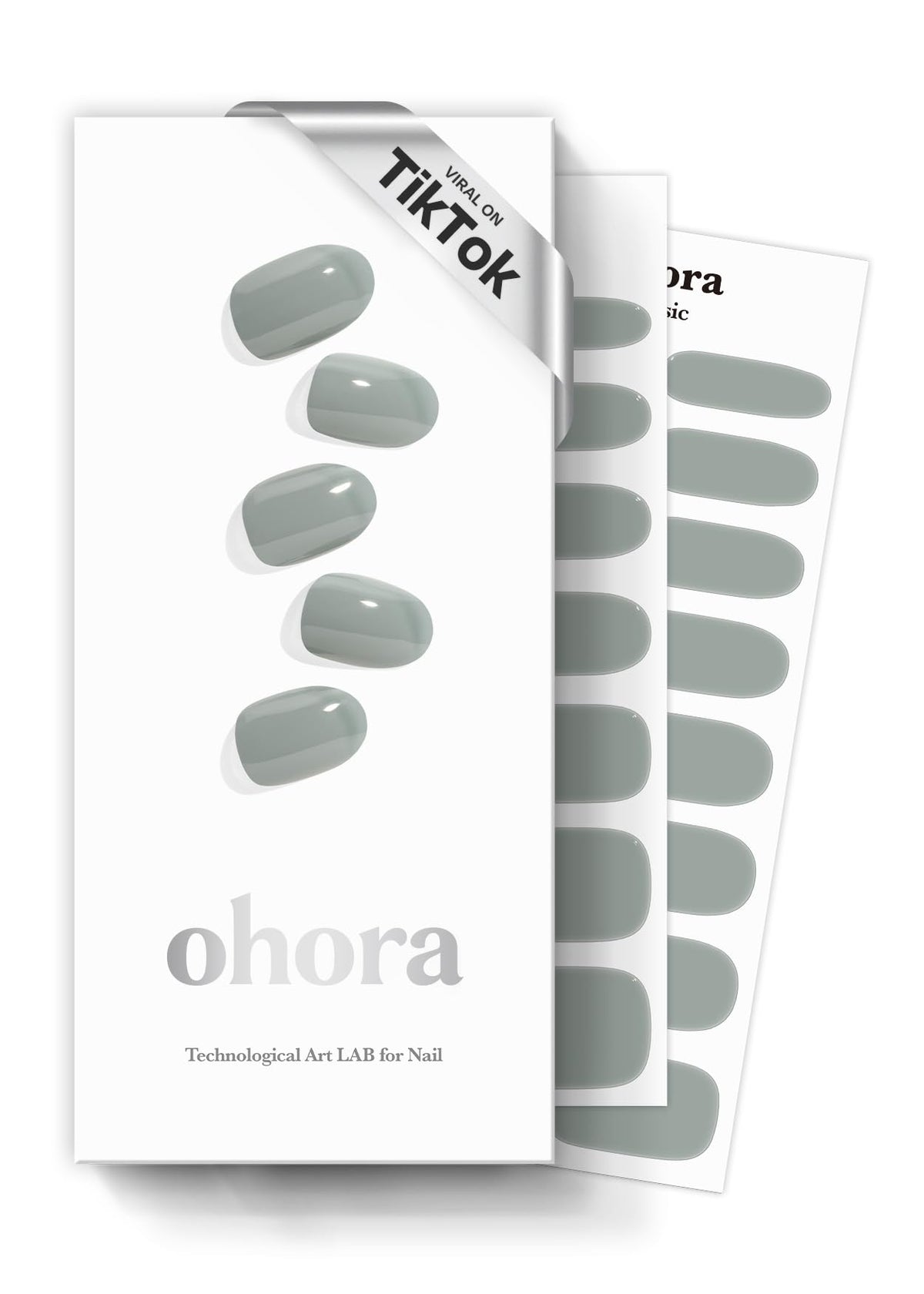 ohora semi cured gel nail strips Cream Fog packaging for at-home use