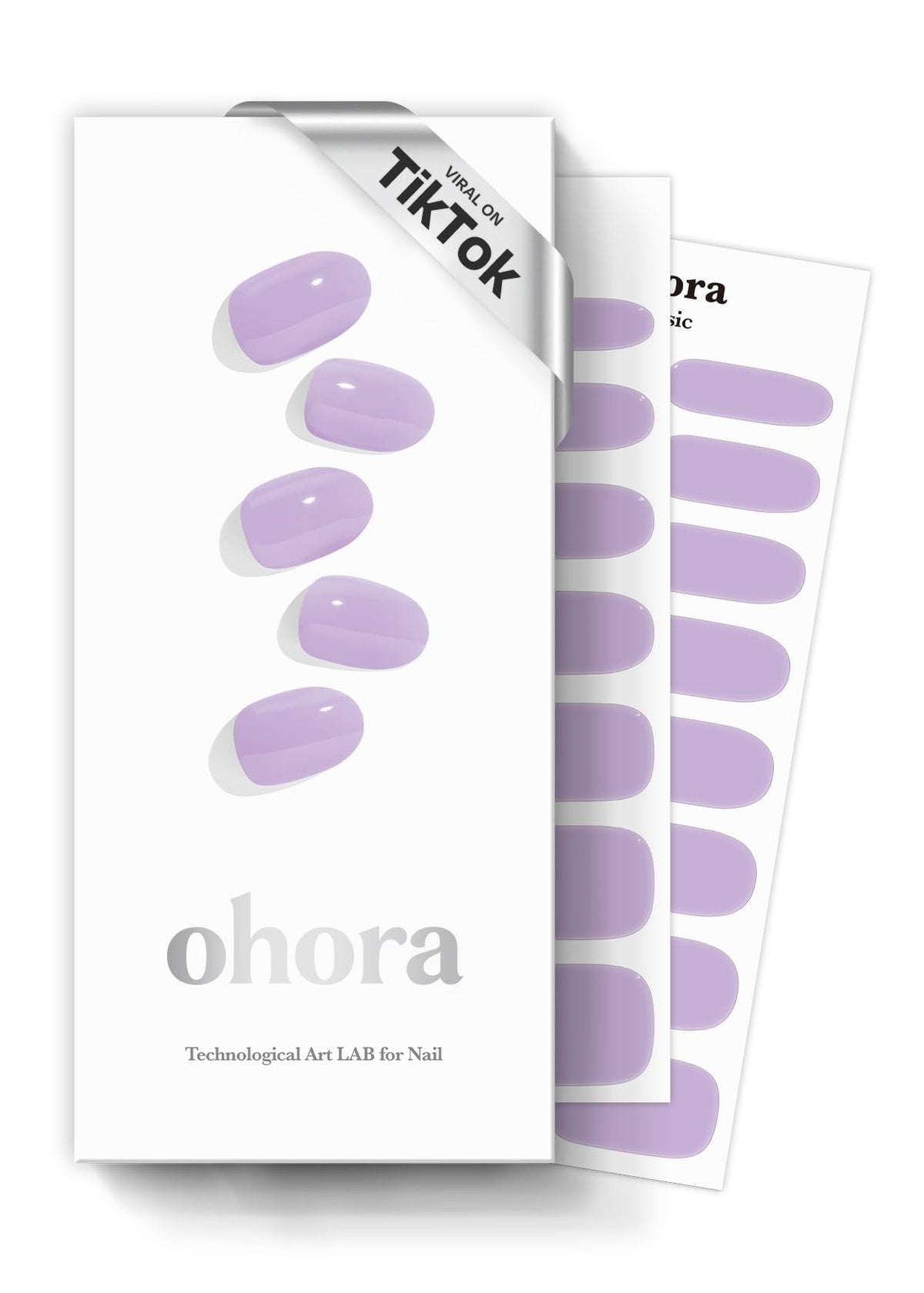 Ohora N Cream Very Peri semi cured nail strips with purple solid finish for salon-ready nails.