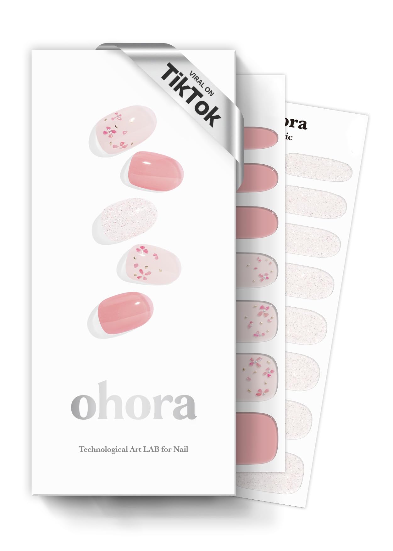 ohora rose diamond pink pattern semi cured strips for a salon-worthy look at home