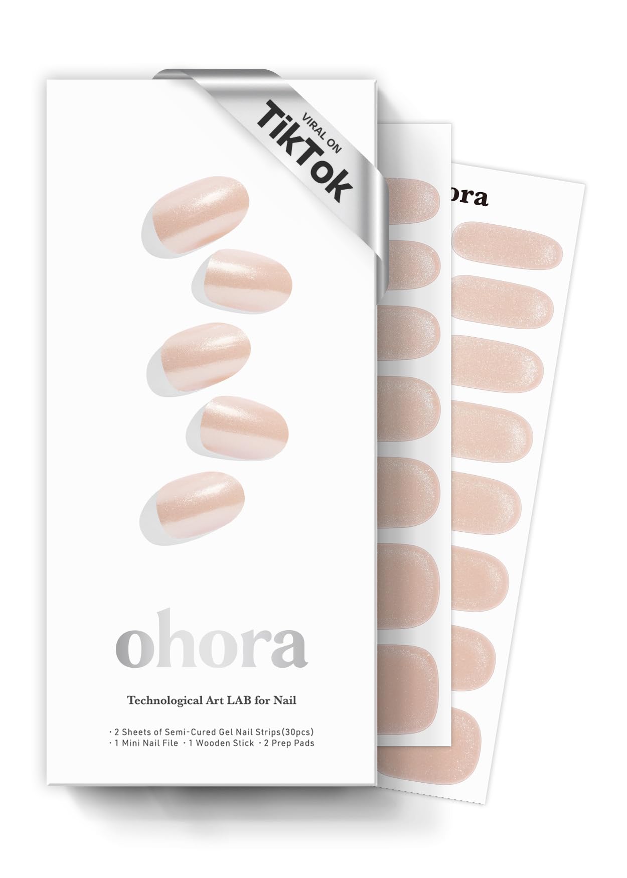 ohora Vanilla Chrome nail wraps show a glossy salon finish you can achieve at home.