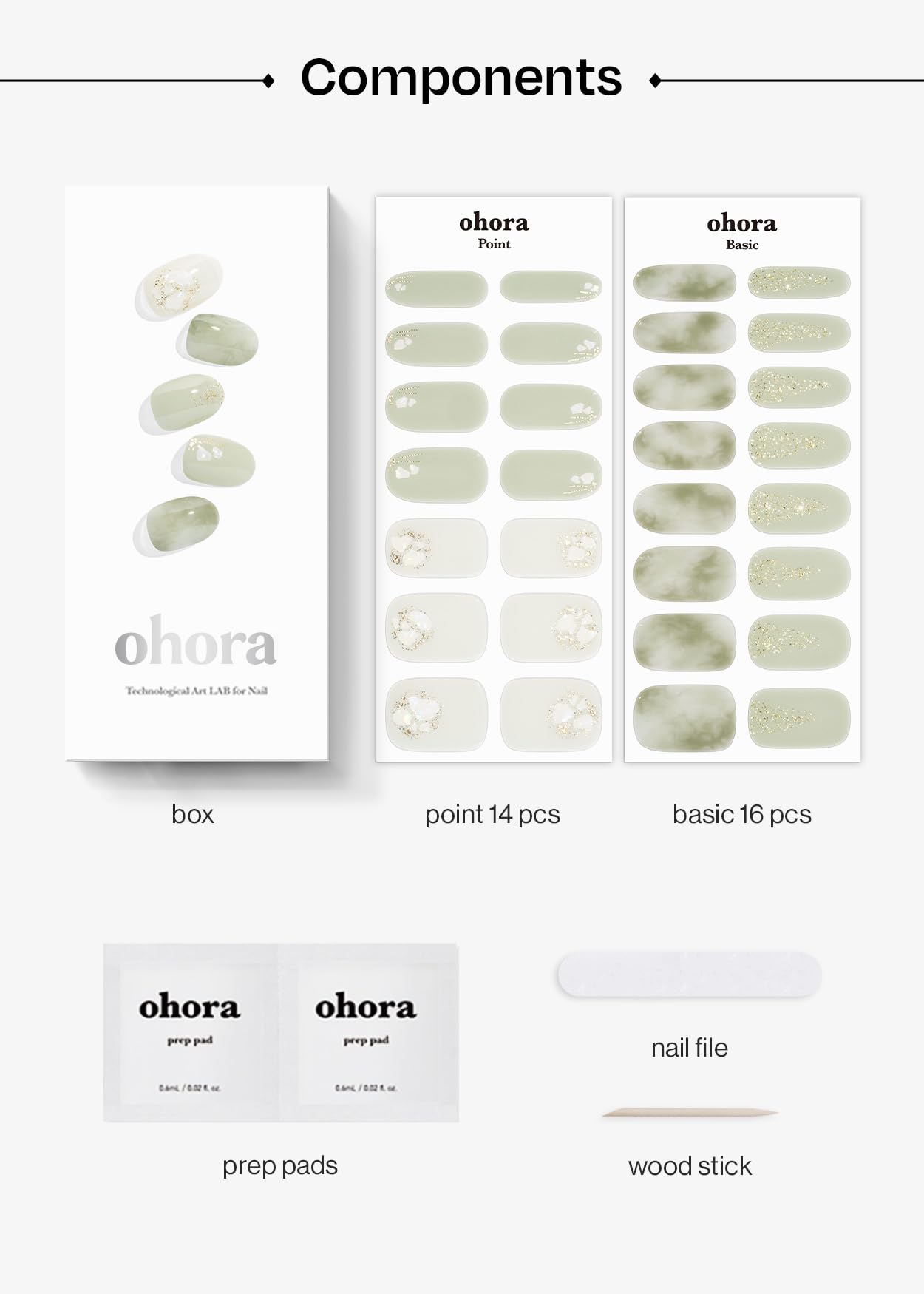Ohora Green Tea wraps highlight cruelty-free formula and gentle care.