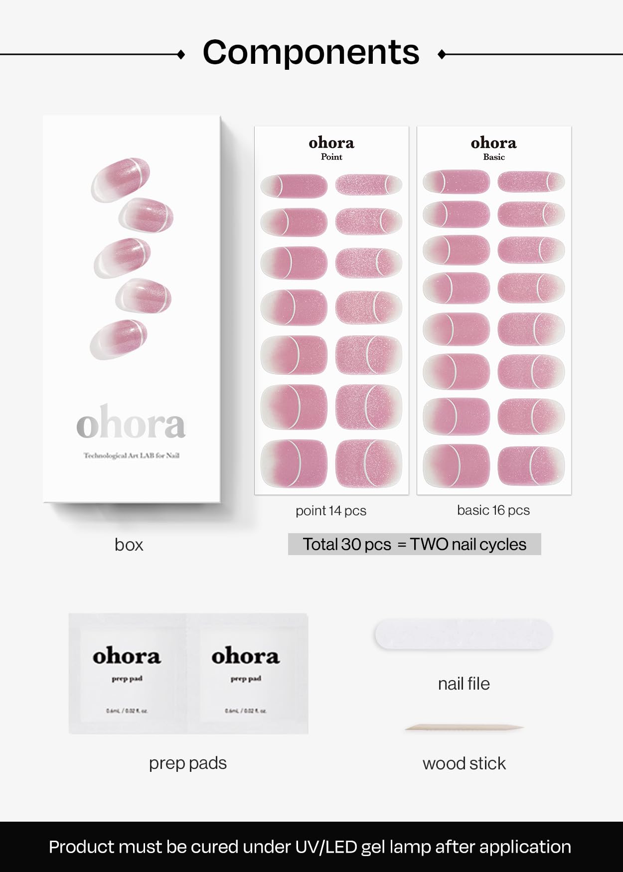 Ohora vegan-friendly gel wraps that are easy to remove.