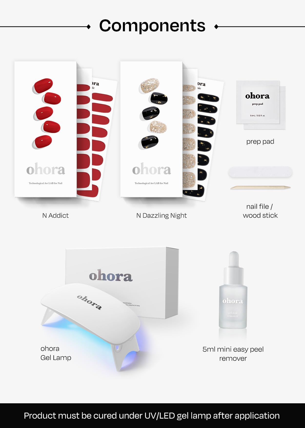 Ohora waterproof top gel layer helps extend wear of designs.