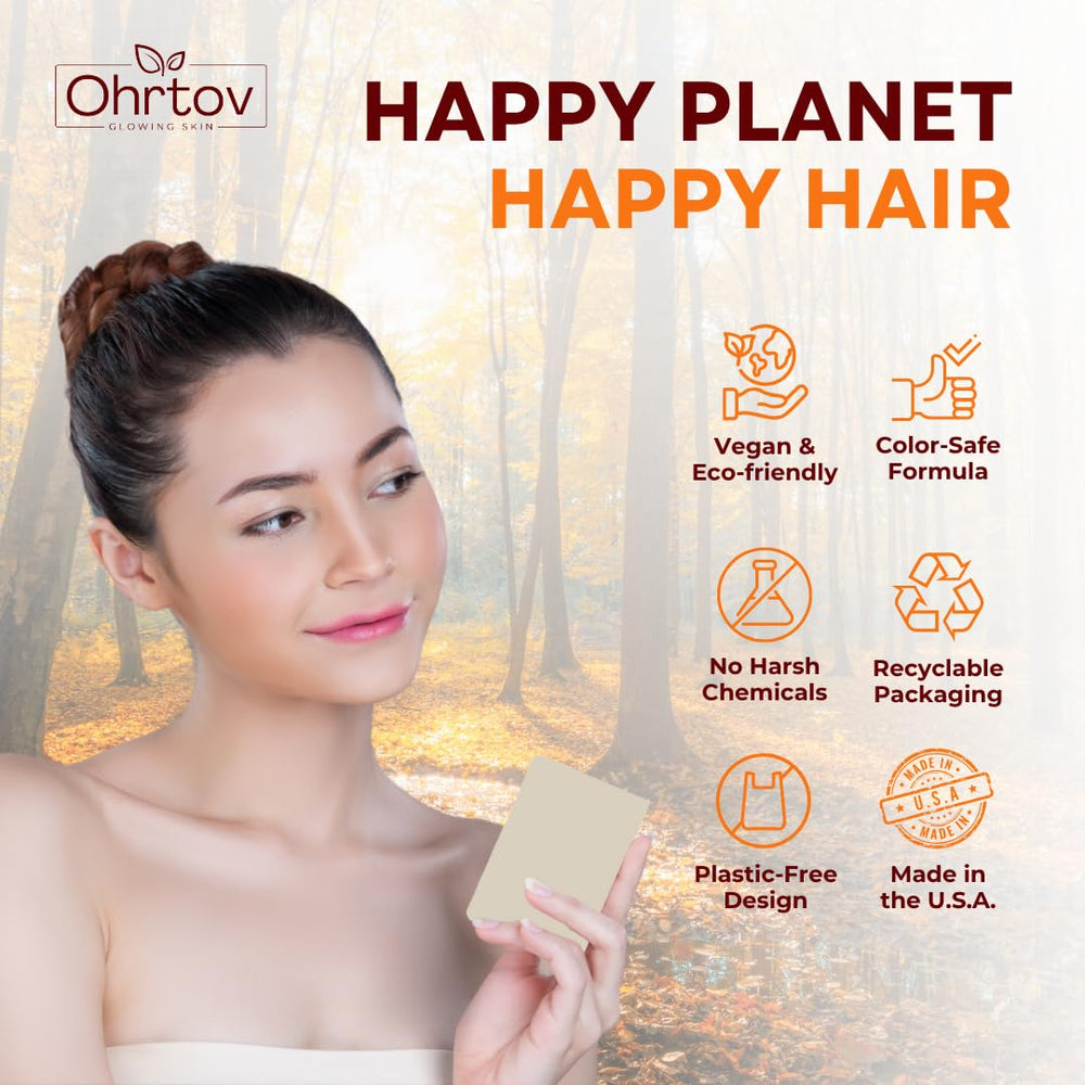 Ohrtov Batana Shampoo Bar compact design ideal for travel.
