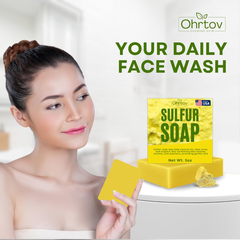 Ohrtov sulfur bar rinse action leaves fresh skin after use