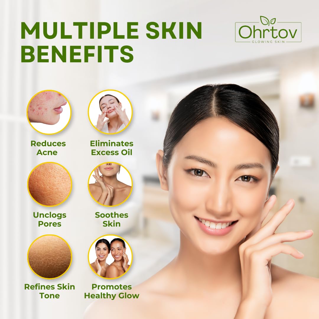 Ohrtov sulfur face wash foaming action highlighting pore cleansing and shine reduction