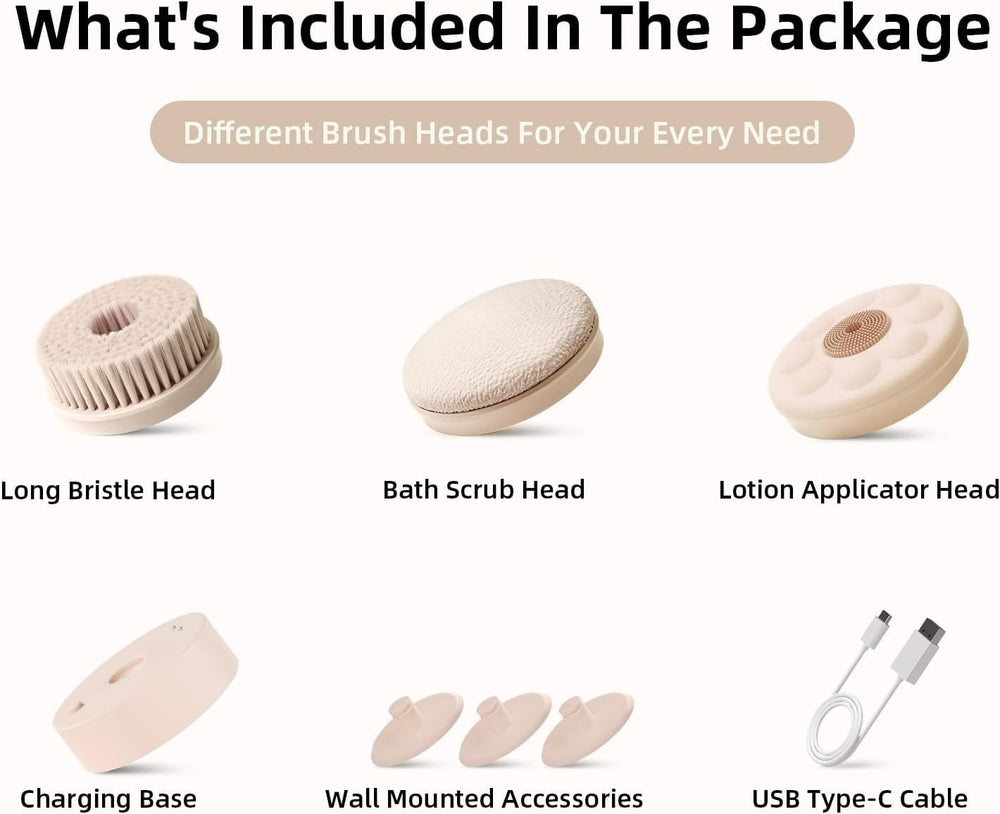 OhXiyu electric body brush lotion applicator head for even application