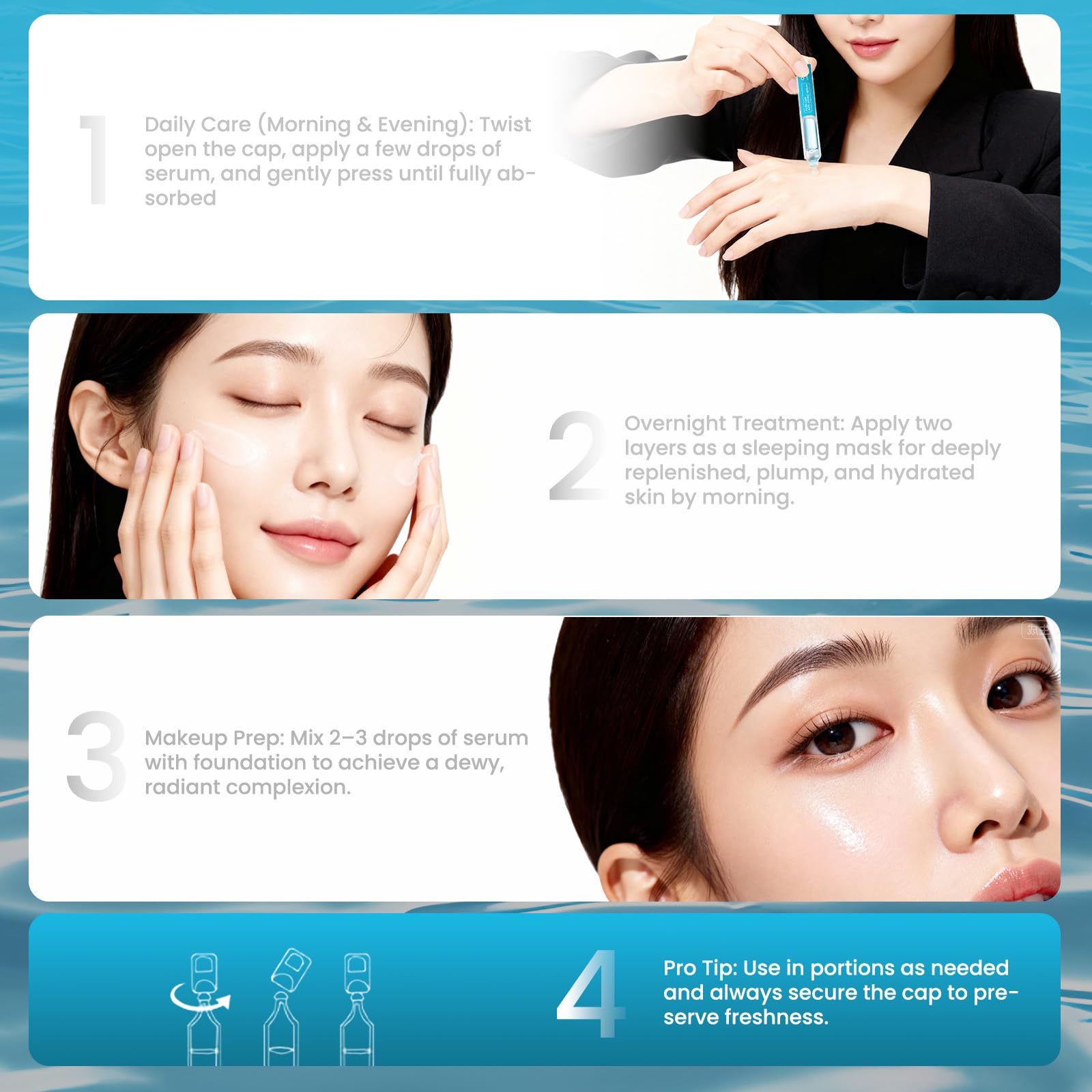 OIDLA Salmon DNA Serum glow on skin after use signals radiant, hydrated complexion.