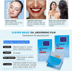 Oil blotting papers face portable pack highlights convenient on-the-go oil absorption.