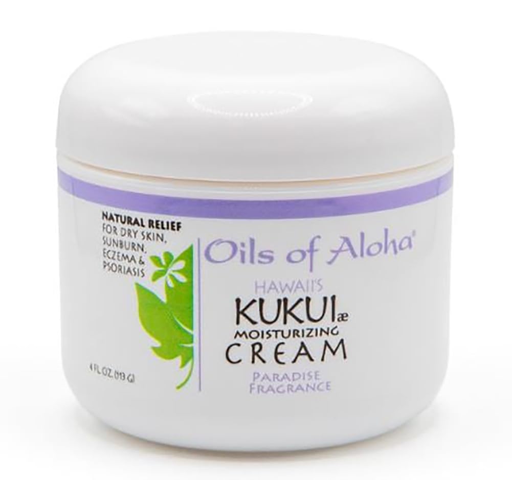 Oils of Aloha Kukui cream close-up showing daily hydration and soft skin with Paradise Fragrance.