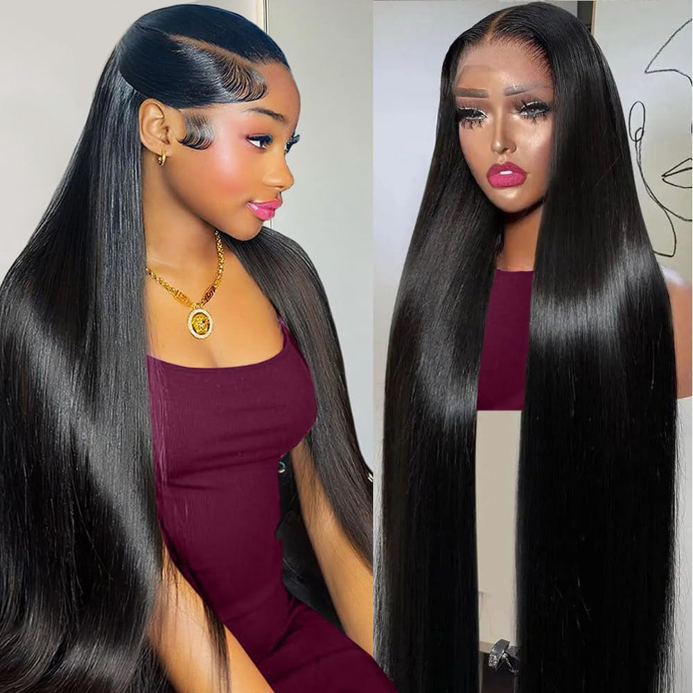 Oiosir 30-inch lace front wig in straight style for natural movement.