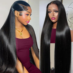 Oiosir 30-inch lace front wig in straight style for natural movement.