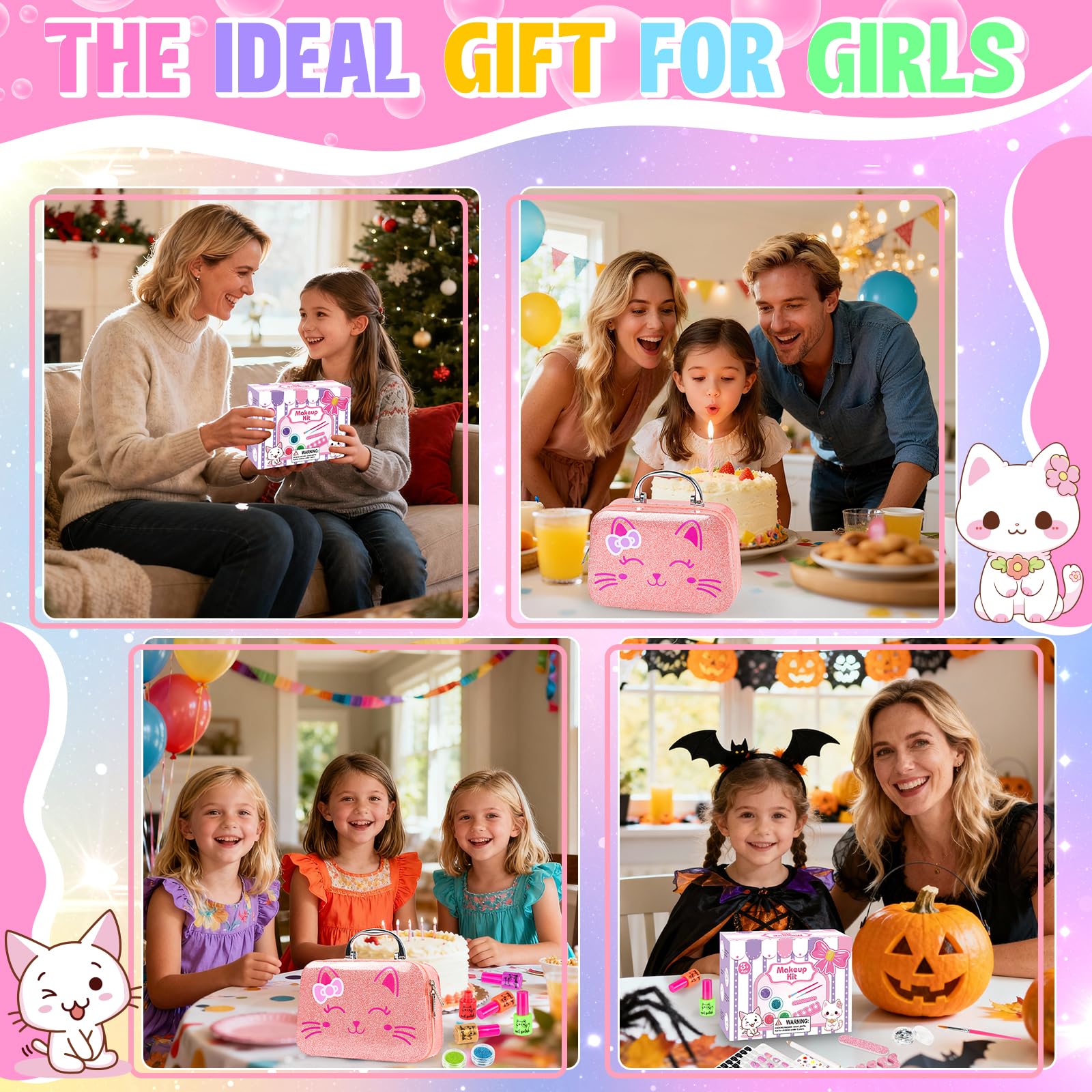 Oisacirg fake nail set supports creative dress-up and pretend spa sessions.