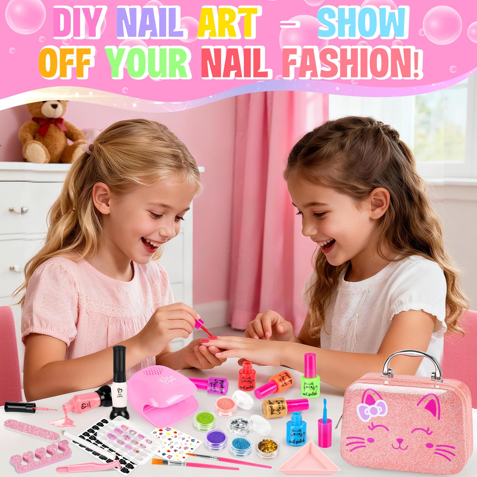 Oisacirg glitter powder adds sparkle to custom nail art.