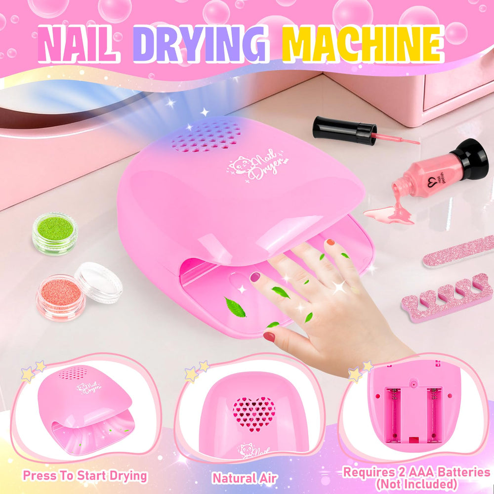 Oisacirg nail dryer speeds drying for quick playtime polish.