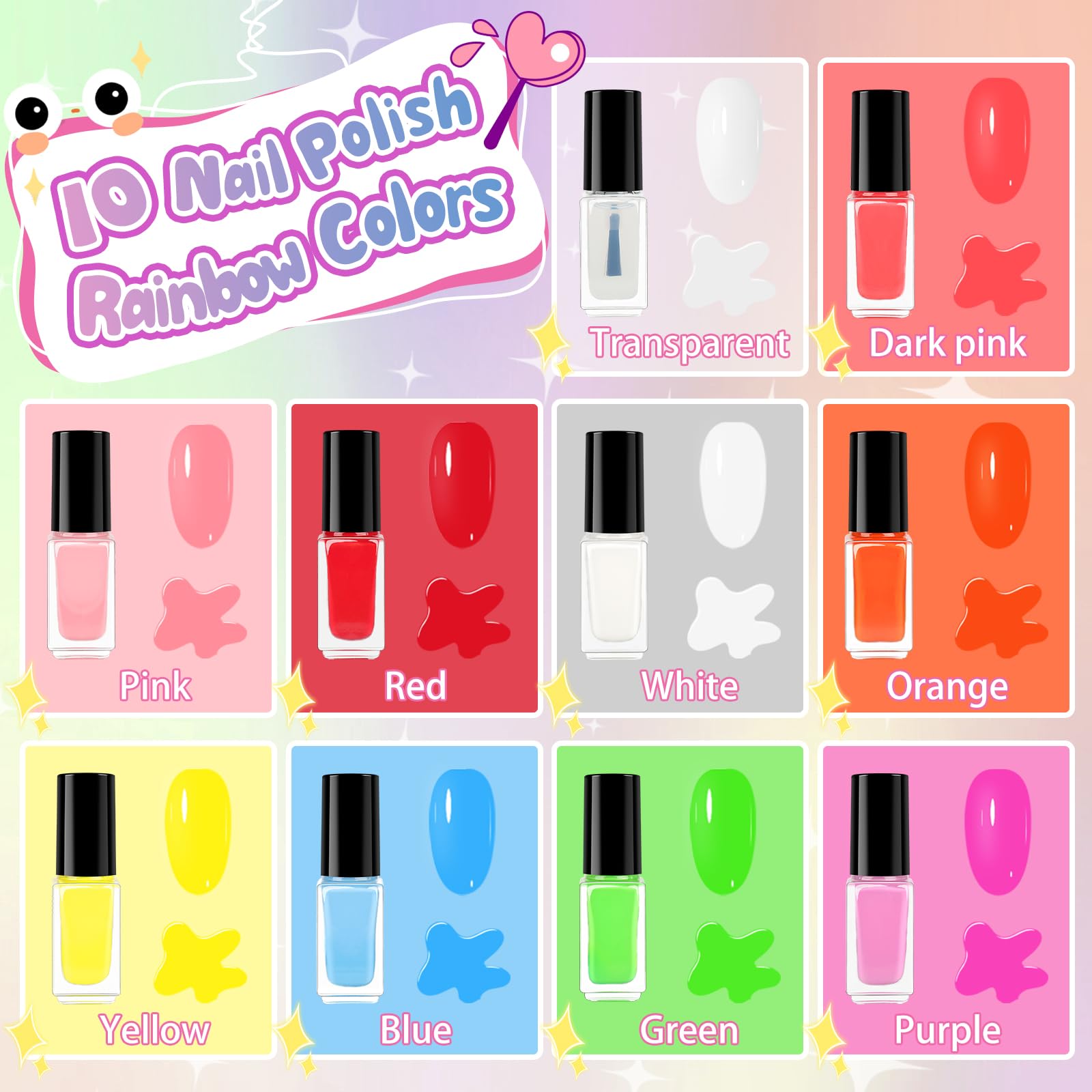Oisacirg Kids Nail Polish Set nail polish pens enable brush and dot art