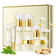 OKADY bifida ferment lysate repair set bottle close-up for deep hydration.