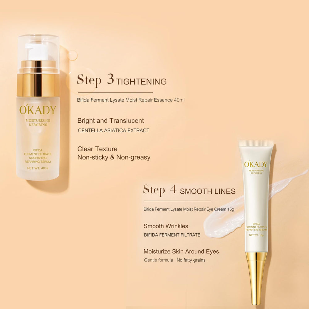 OKADY repair lotion image showing light, fast-absorbing emulsion.