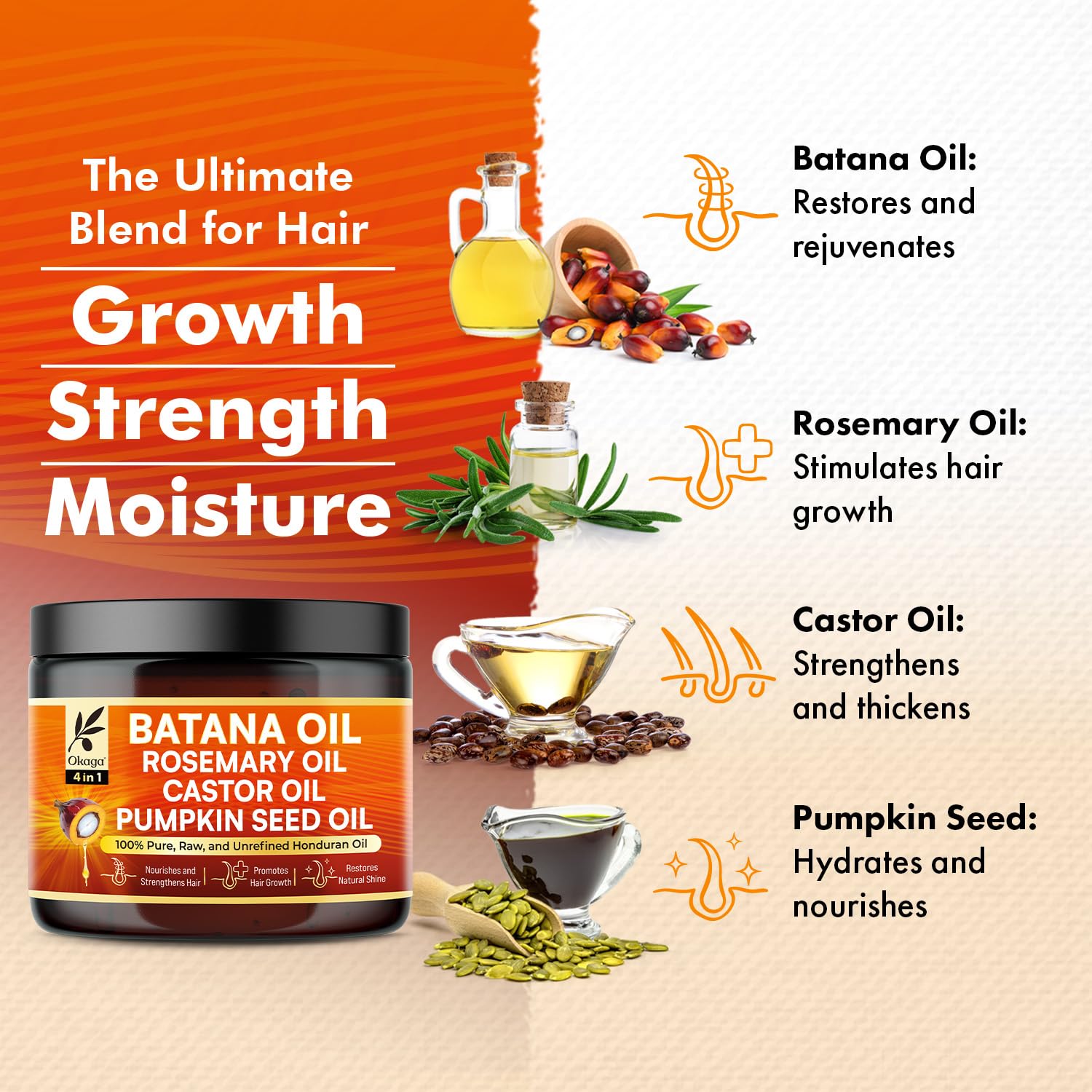 Okaga Batana Oil used as weekly mask or daily finisher.