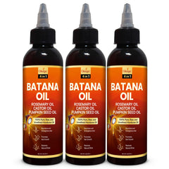 Okaga Batana Oil bottle with rosemary and pumpkin seeds for nourished hair