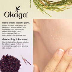 Okaga Black Rice Peel Shot weekly refining image illustrating texture refinement.