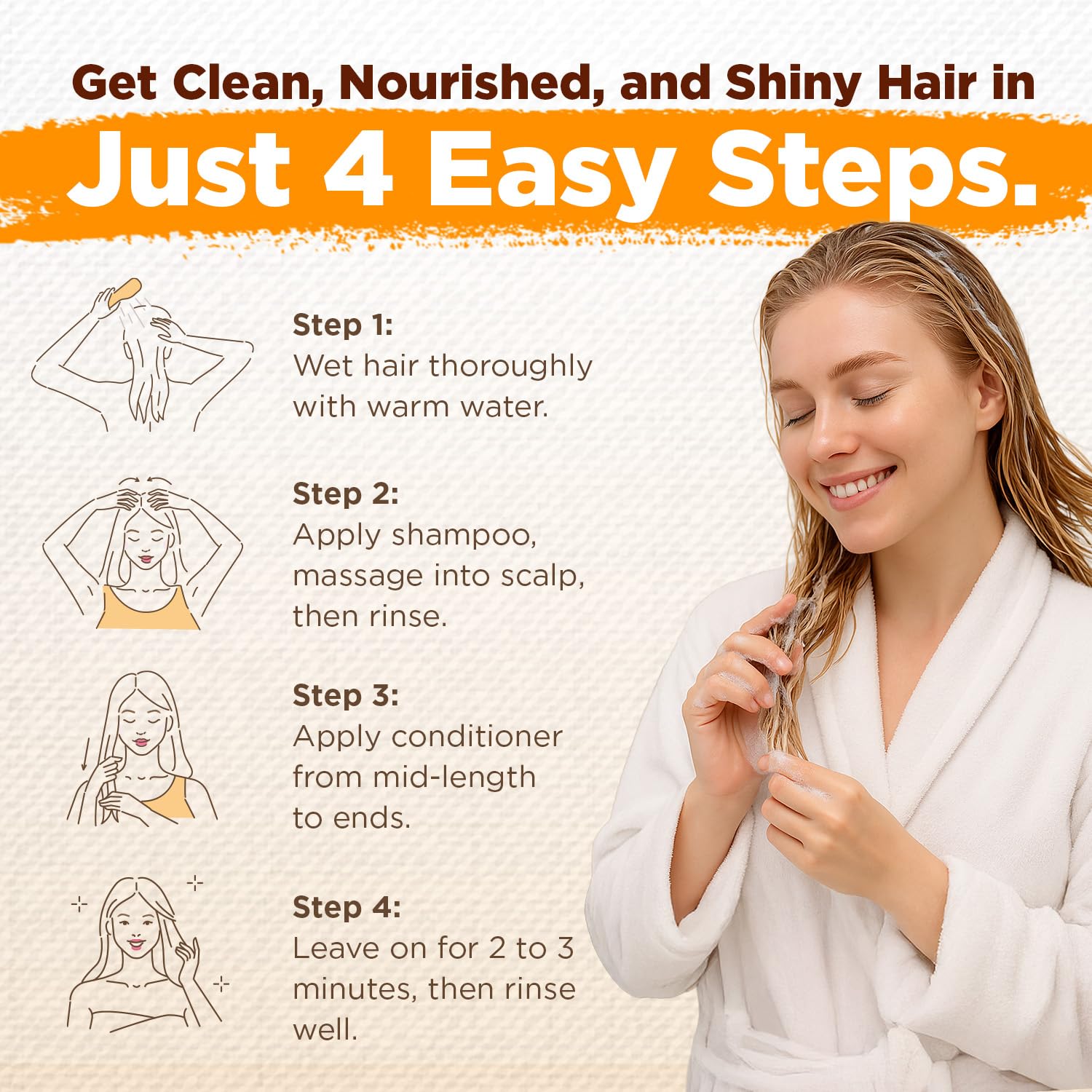 Okaga citrus-scented haircare aroma hinting at a fresh, clean routine.