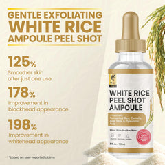 Okaga Rice Peel Shot Ampoule dropper closeup for precise application.