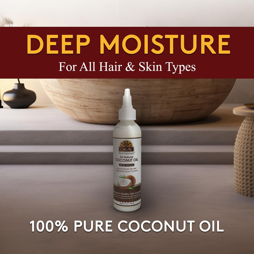 OKAY coconut oil hair-treatment highlights deep conditioning and shine