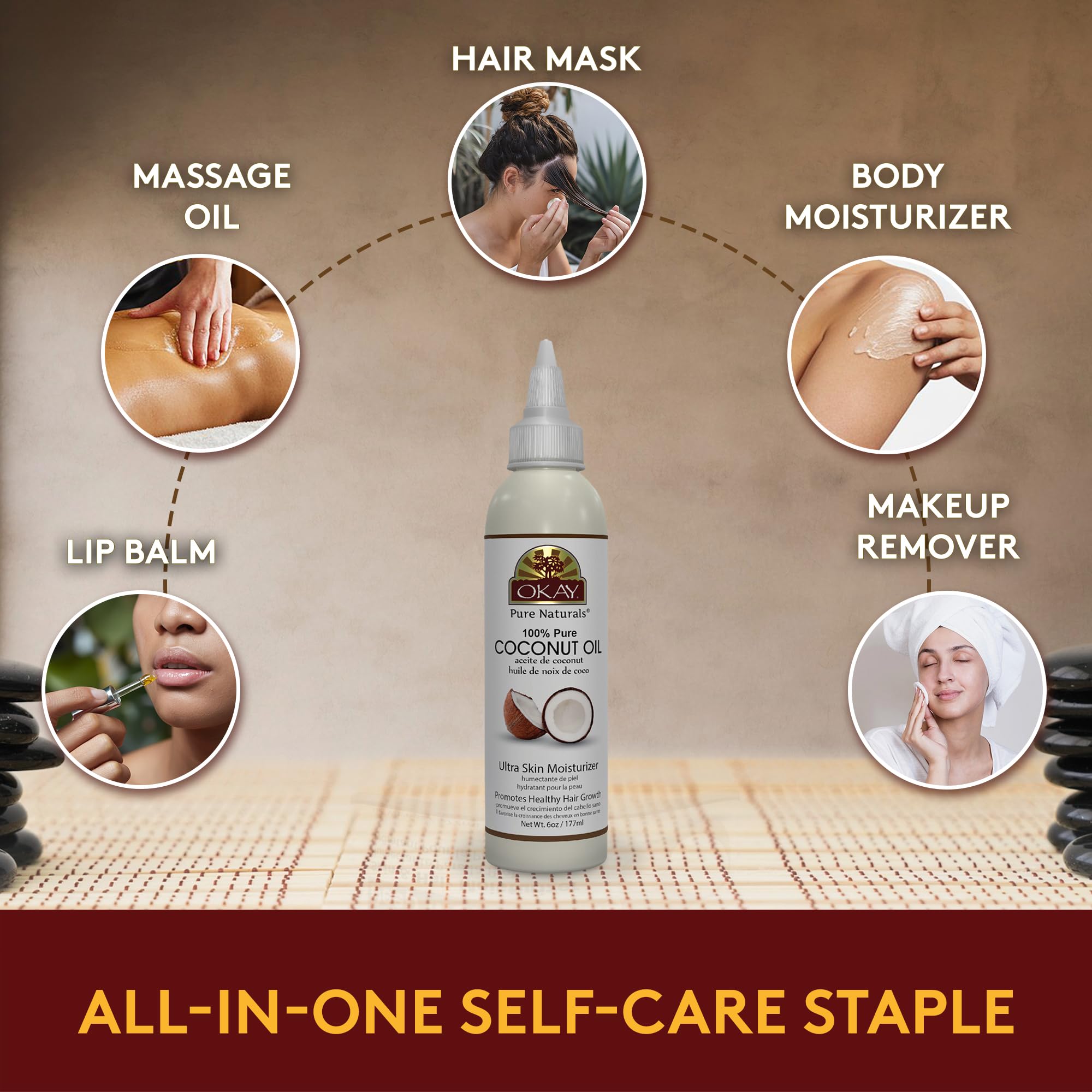OKAY coconut oil makeup remover cleanses gently while nourishing skin.