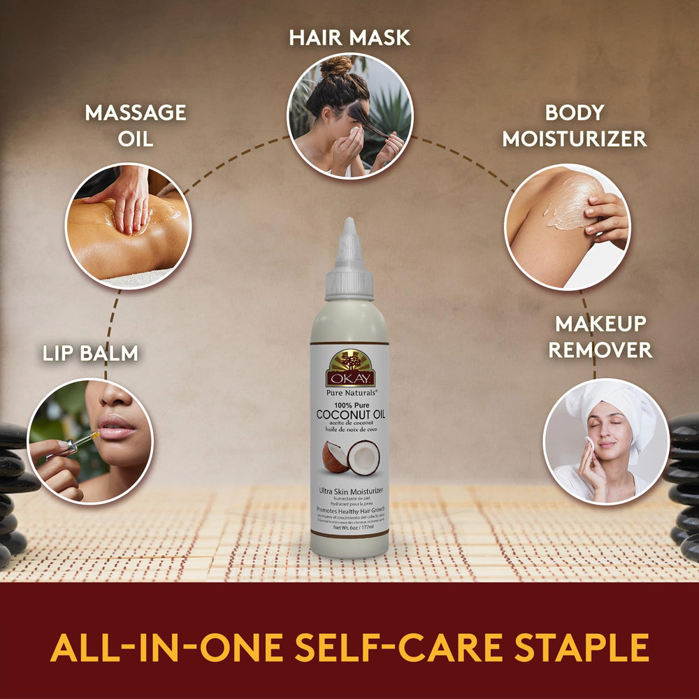 OKAY coconut oil makeup remover cleanses gently while nourishing skin.