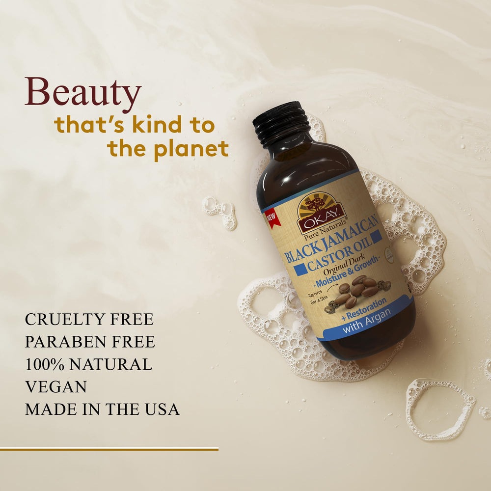 OKAY Pure Naturals deep-conditioning hair treatment bottle for frizz control