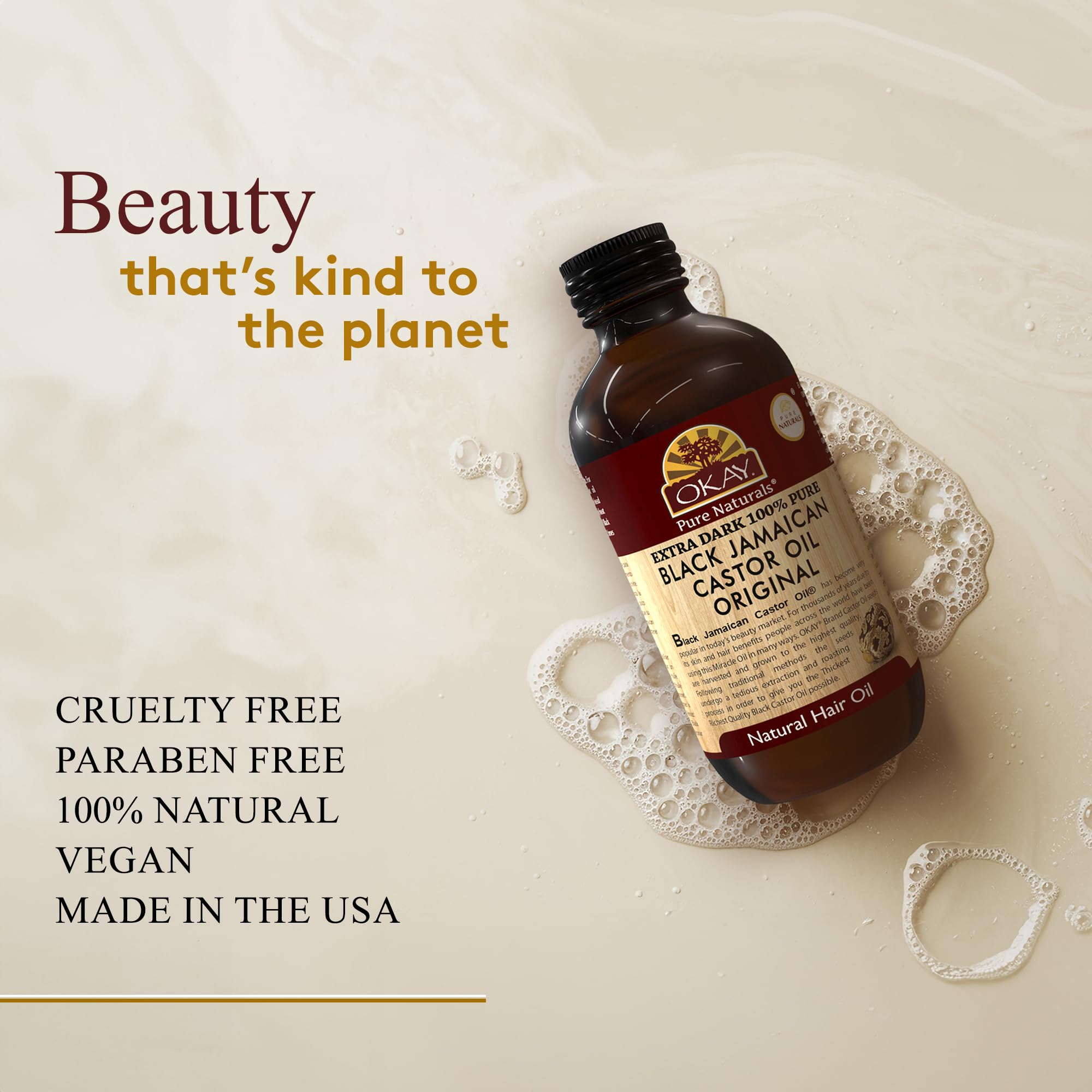 OKAY Pure Naturals warm oil treatment for soft, shiny hair
