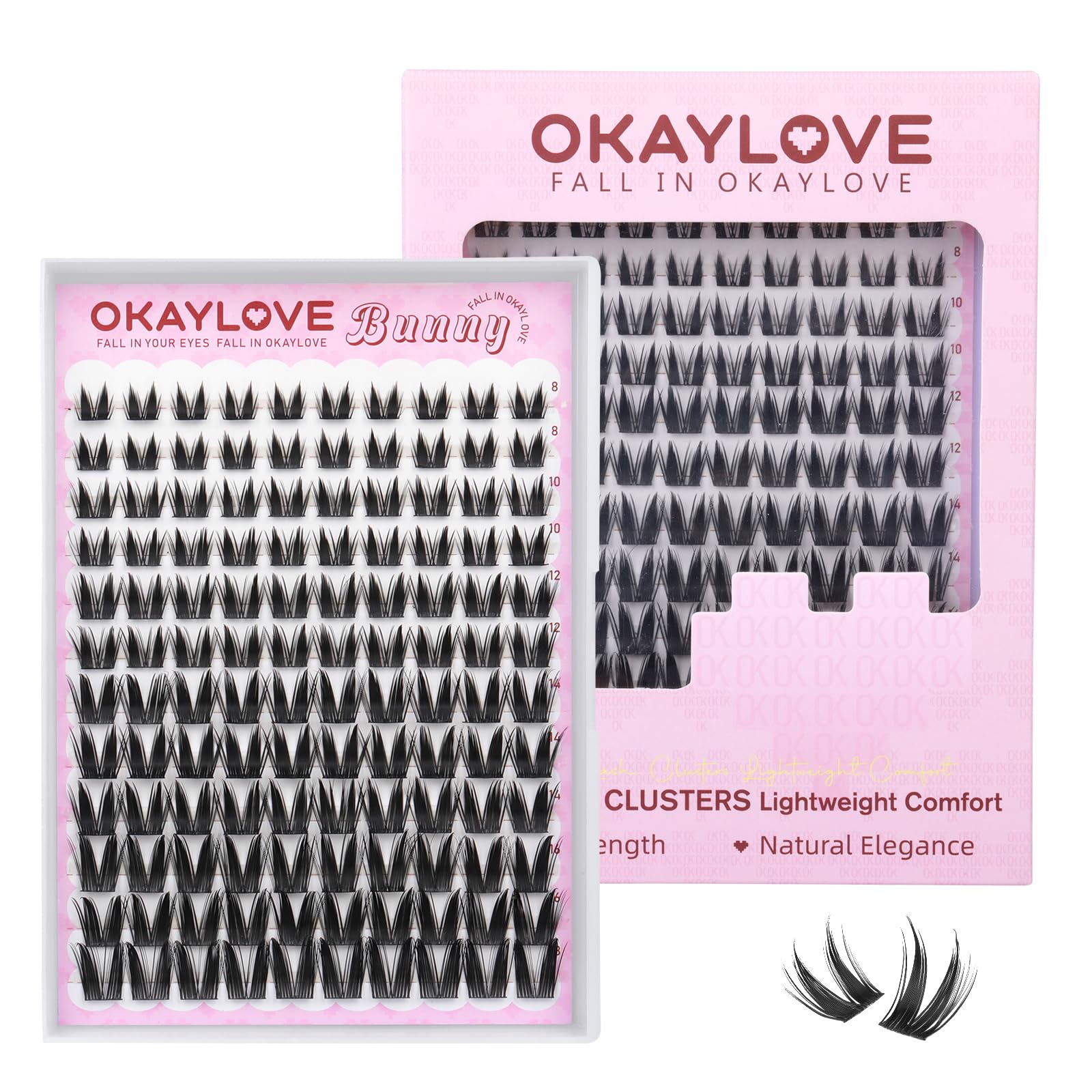 OKAYLOVE Manga Lash Clusters Bunny design enhances playful anime look for cosplay.