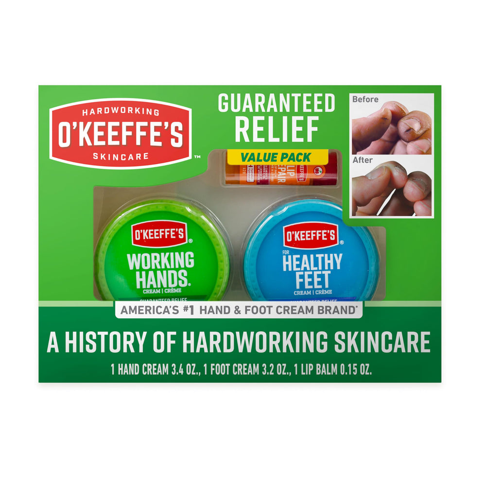 O'Keeffe's Lip Repair cherry balm in gift box; intensive hydration for dry lips.