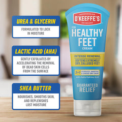 O'Keeffe's Healthy Feet cream texture shown for nighttime care