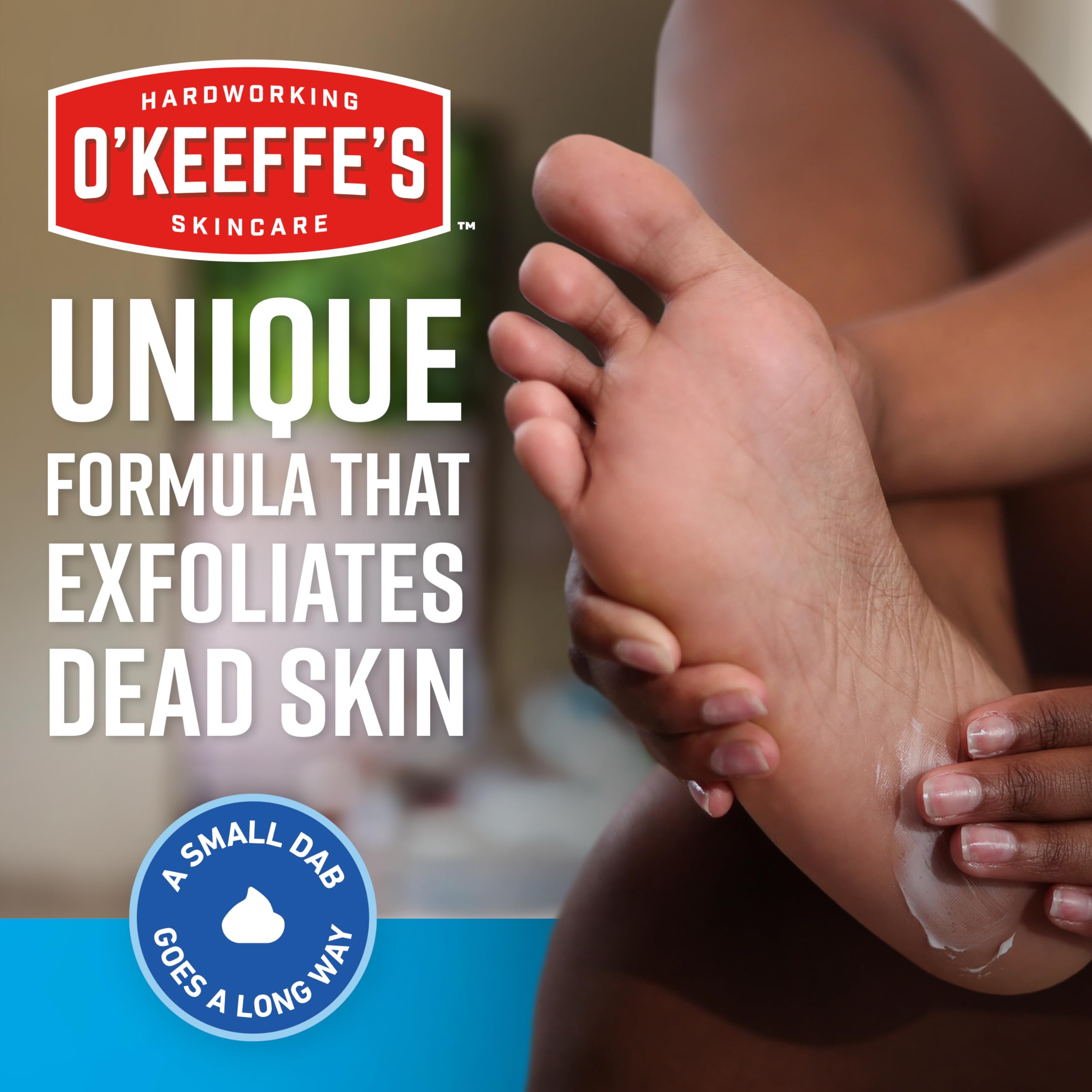 O'Keeffe's Healthy Feet cream forms a moisture barrier on skin