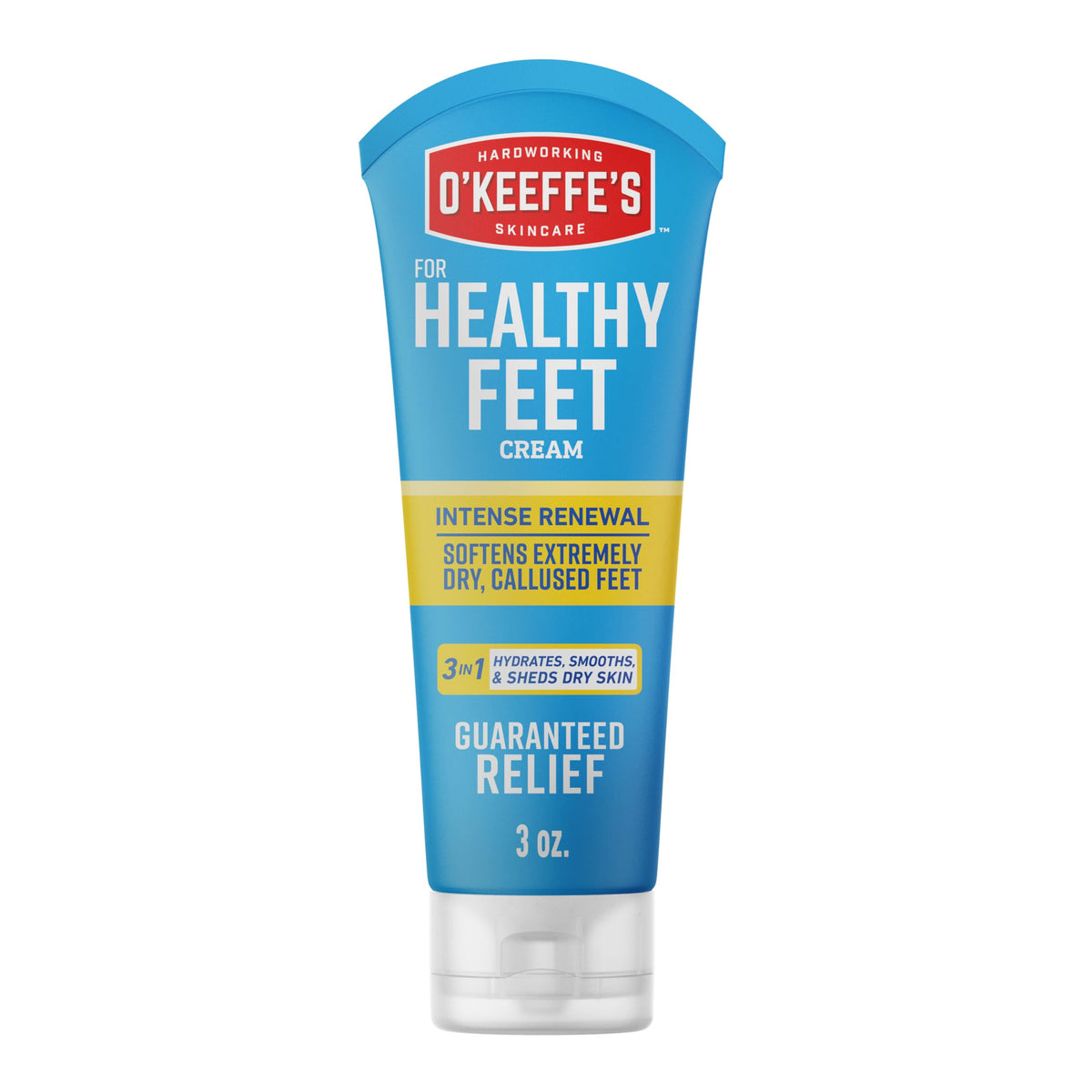 O'Keeffe's Healthy Feet intense renewal cream tube ready for precise application