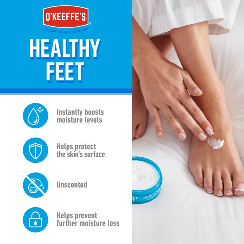 Feet before and after using O’Keeffe’s Healthy Feet for softness