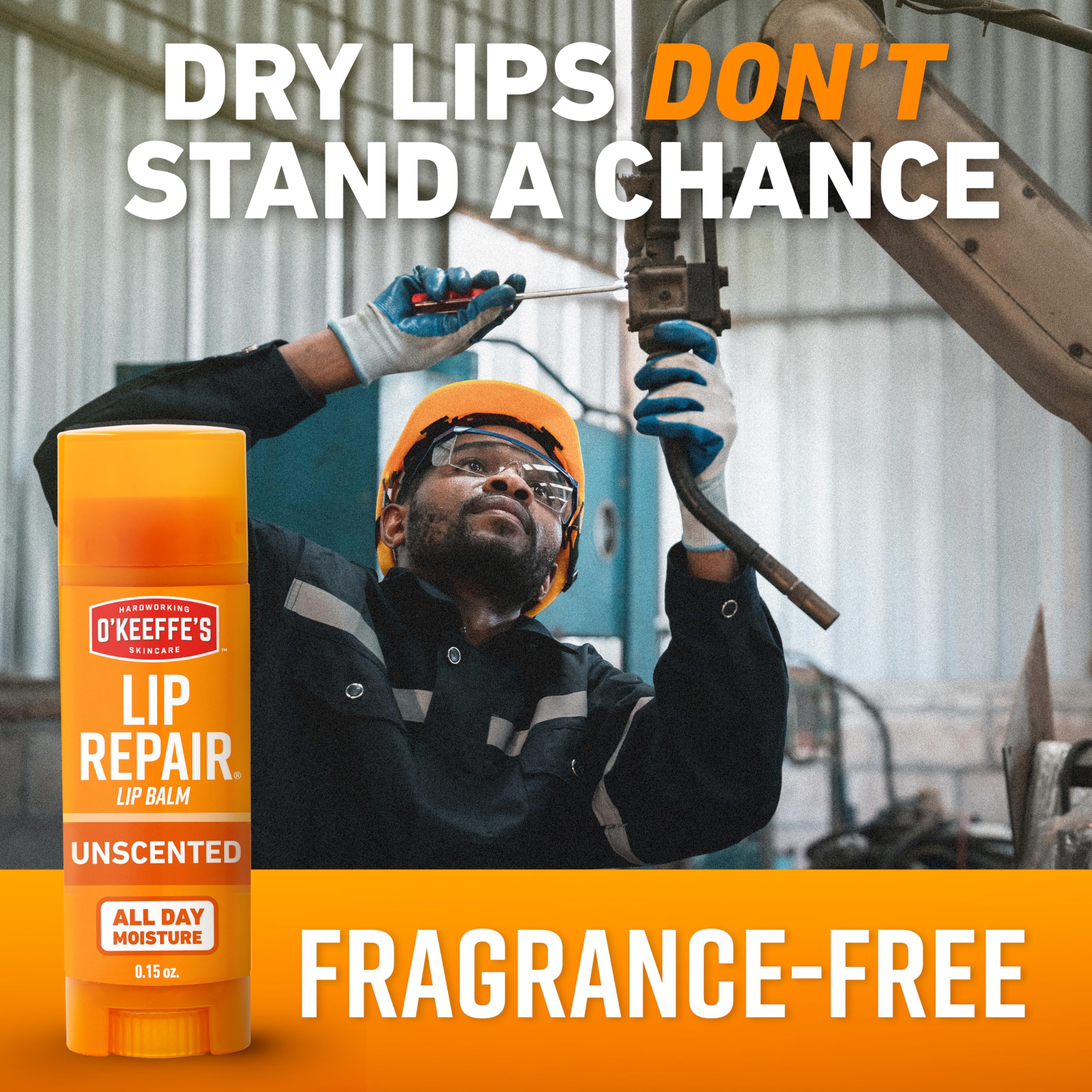 Demonstrates the flexible barrier created by Lip Repair on lips