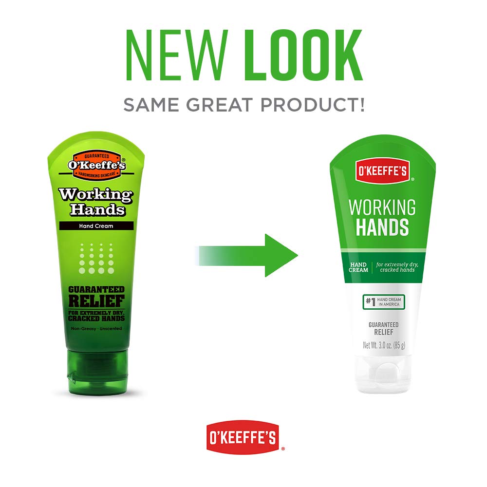 O'Keeffe's Working Hands unscented formula label for sensitive skin