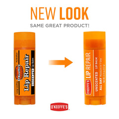 O'Keeffe's Unscented Lip Repair protects lips from wind and dry air.