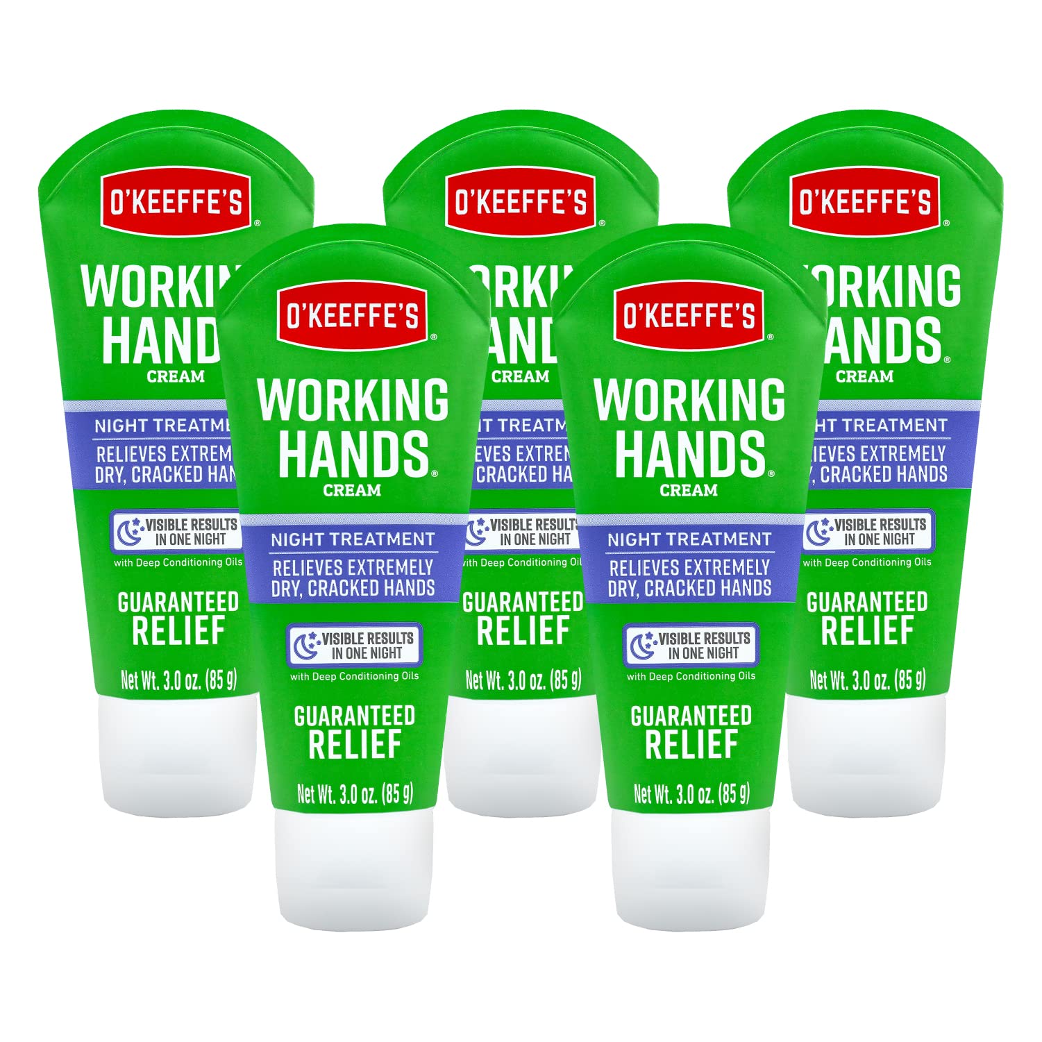 O'Keeffe's Working Hands Night Treatment tube front view for overnight relief
