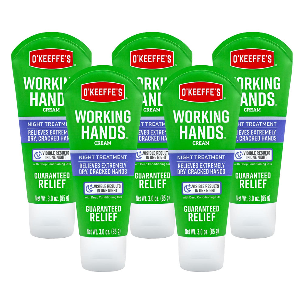 O'Keeffe's Working Hands Night Treatment tube front view for overnight relief