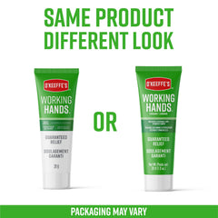 O'Keeffe's Working Hands cream texture forming a protective layer on skin.