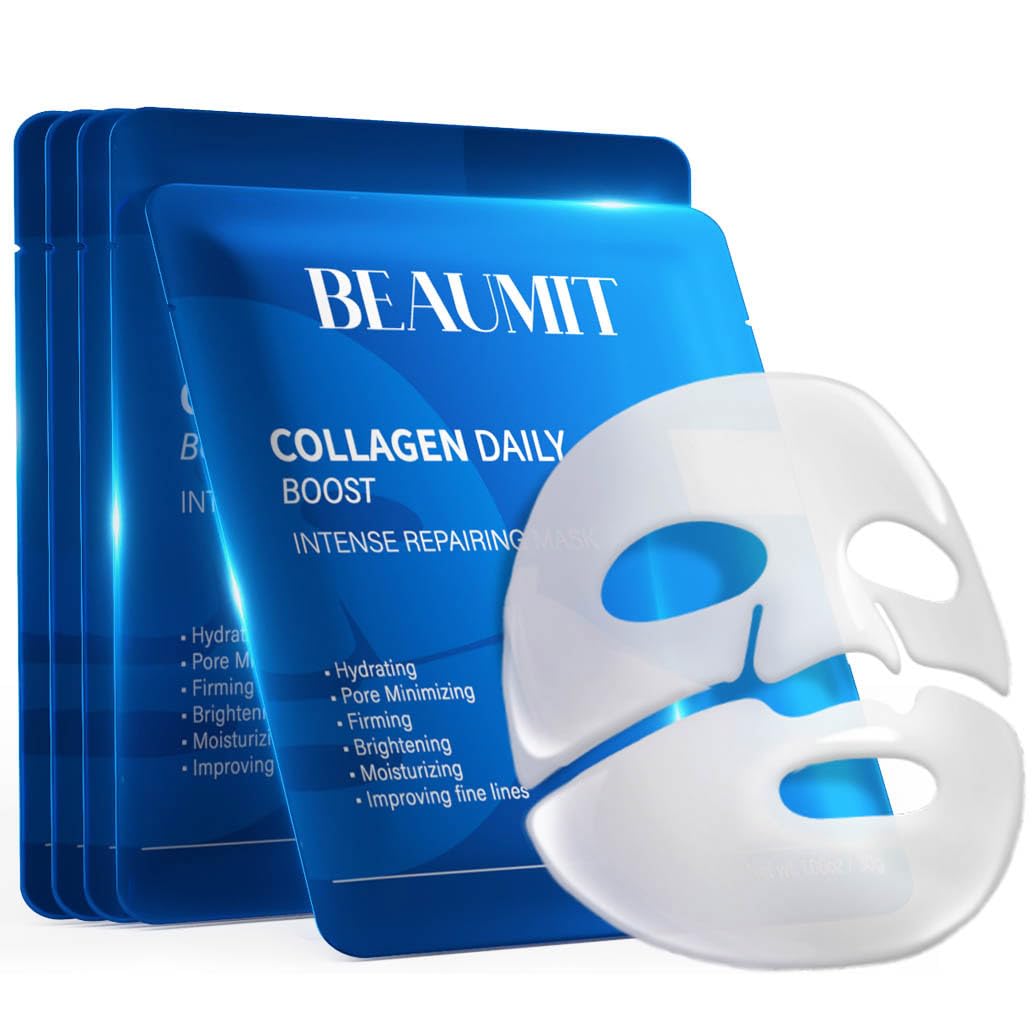 Okela 7-pack collagen hydrogel mask packaging highlights premium at-home skincare convenience.
