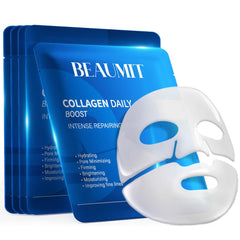 Okela 7-pack collagen hydrogel mask packaging highlights premium at-home skincare convenience.