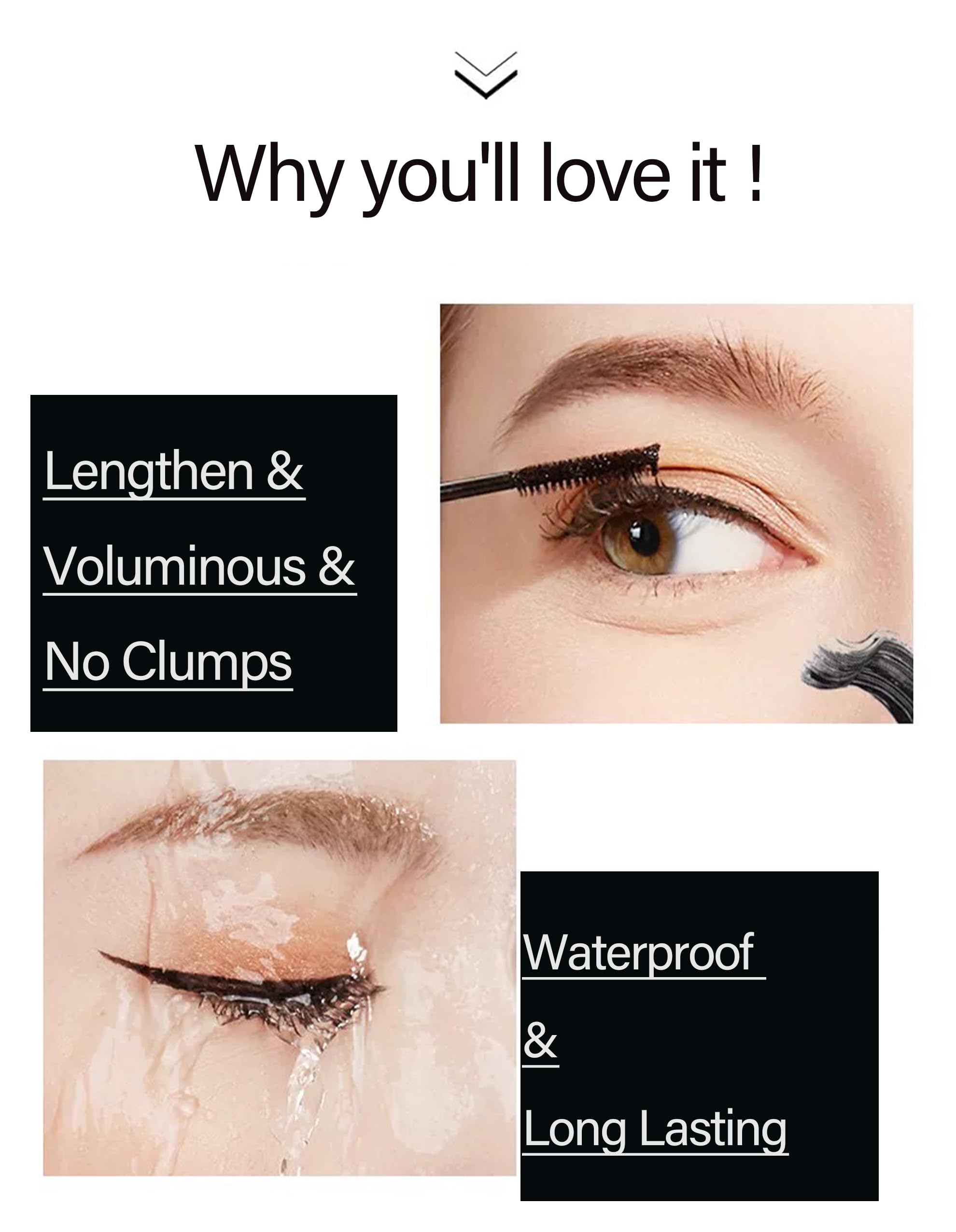 Okerker Brown Mascara long-lasting lift giving slender lashes.