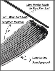 Okerker Brown Mascara applying from root to tip for lengthening effect.