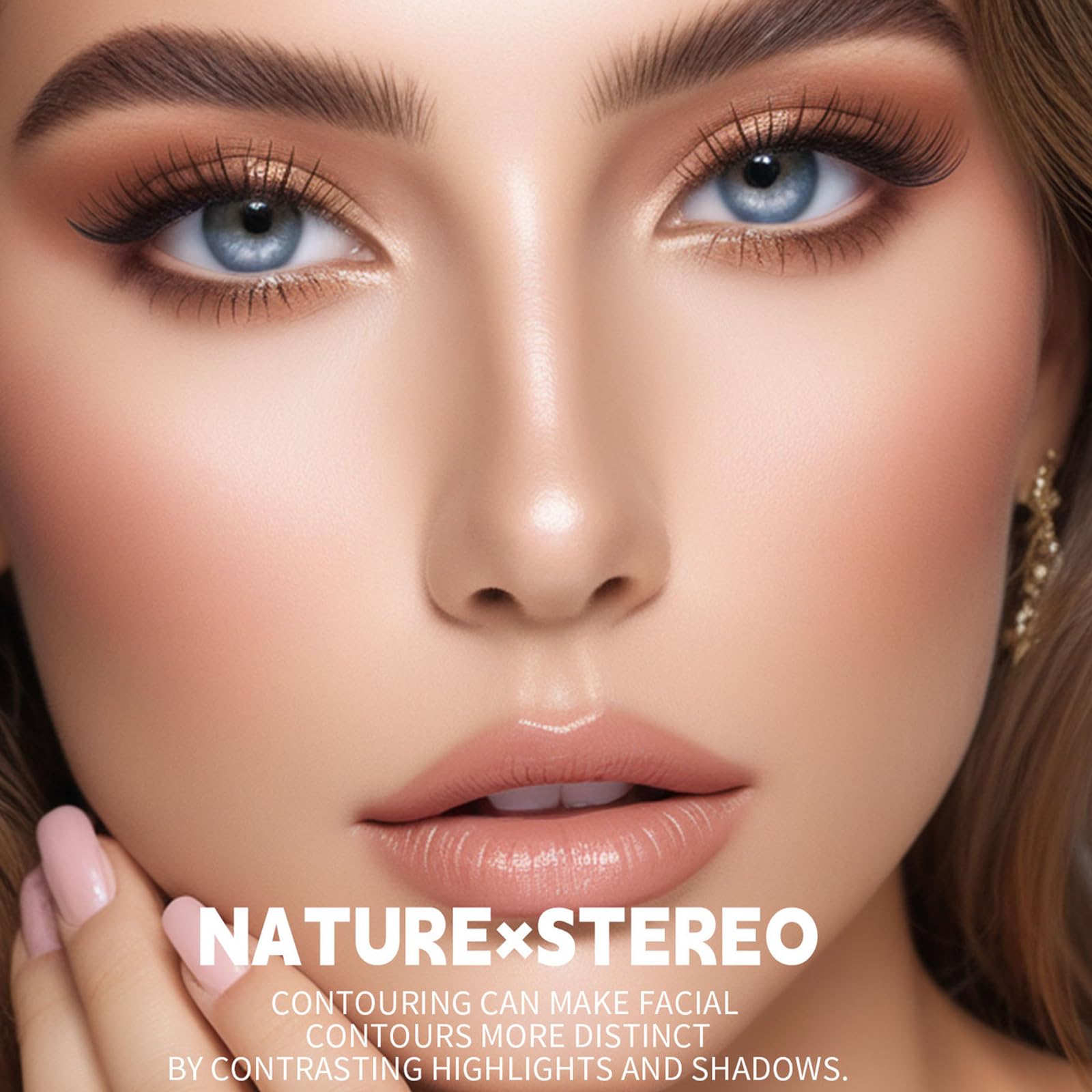 Okerker contour palette close-up swatches reveal ash-grey powders for cool skin tones